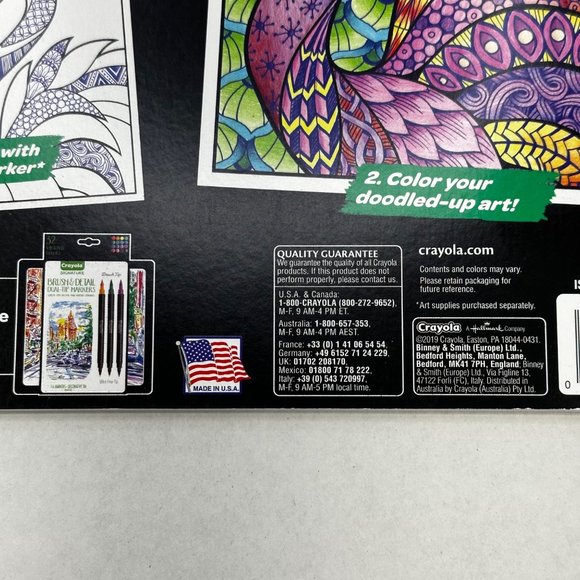 Crayola Art With Edge  Animal Ink Doodle Activity Coloring Book 32 Pages New - Picture 4 of 9